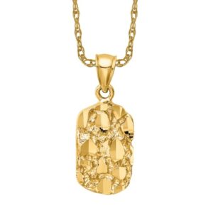 IceCarats 14K Yellow Gold Nugget Necklace Charm Pendant Only