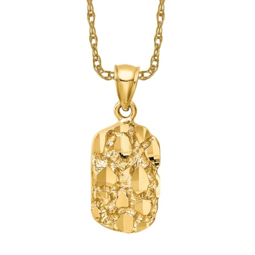 IceCarats 14K Yellow Gold Nugget Necklace Charm Pendant Only