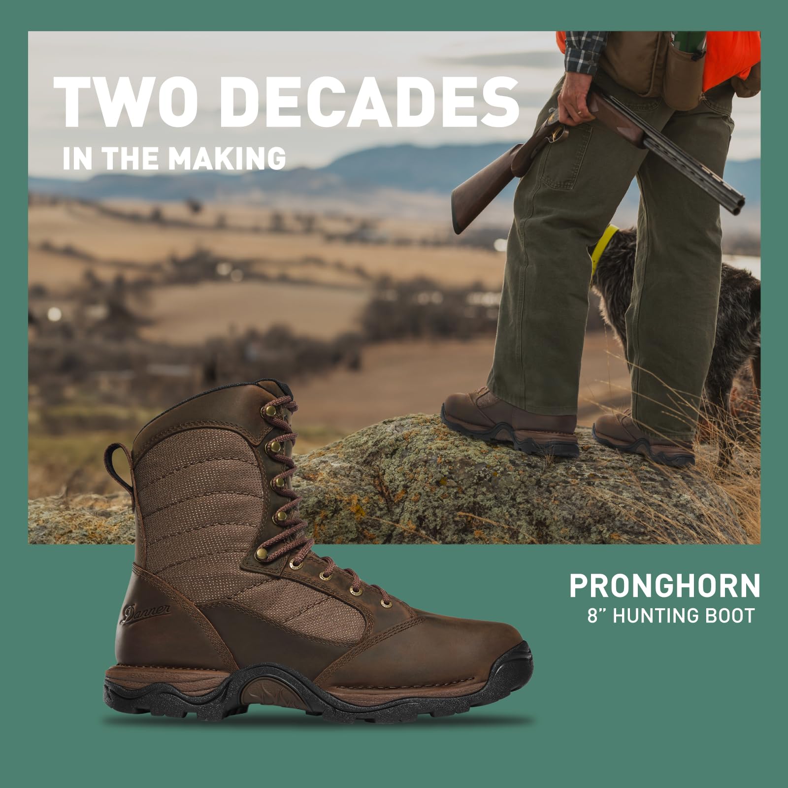 Danner Pronghorn 8” Hunting Boots for Men - Waterproof Gore-Tex and Full-Grain Leather, Cushion Midsole, Torsion Shank, and Vibram Traction Outsole, Brown - 11.5 D