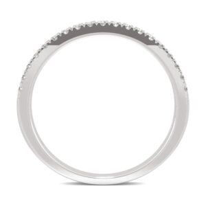 14K White Gold 1.5mm Round Moissanite Wedding Band-size 7 0.29cttw DEW by Charles & Colvard