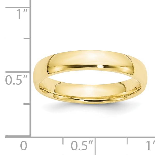 IceCarats 10K Yellow Gold 4mm Comfort Fit Plain Classic Wedding Band Ring Size 7