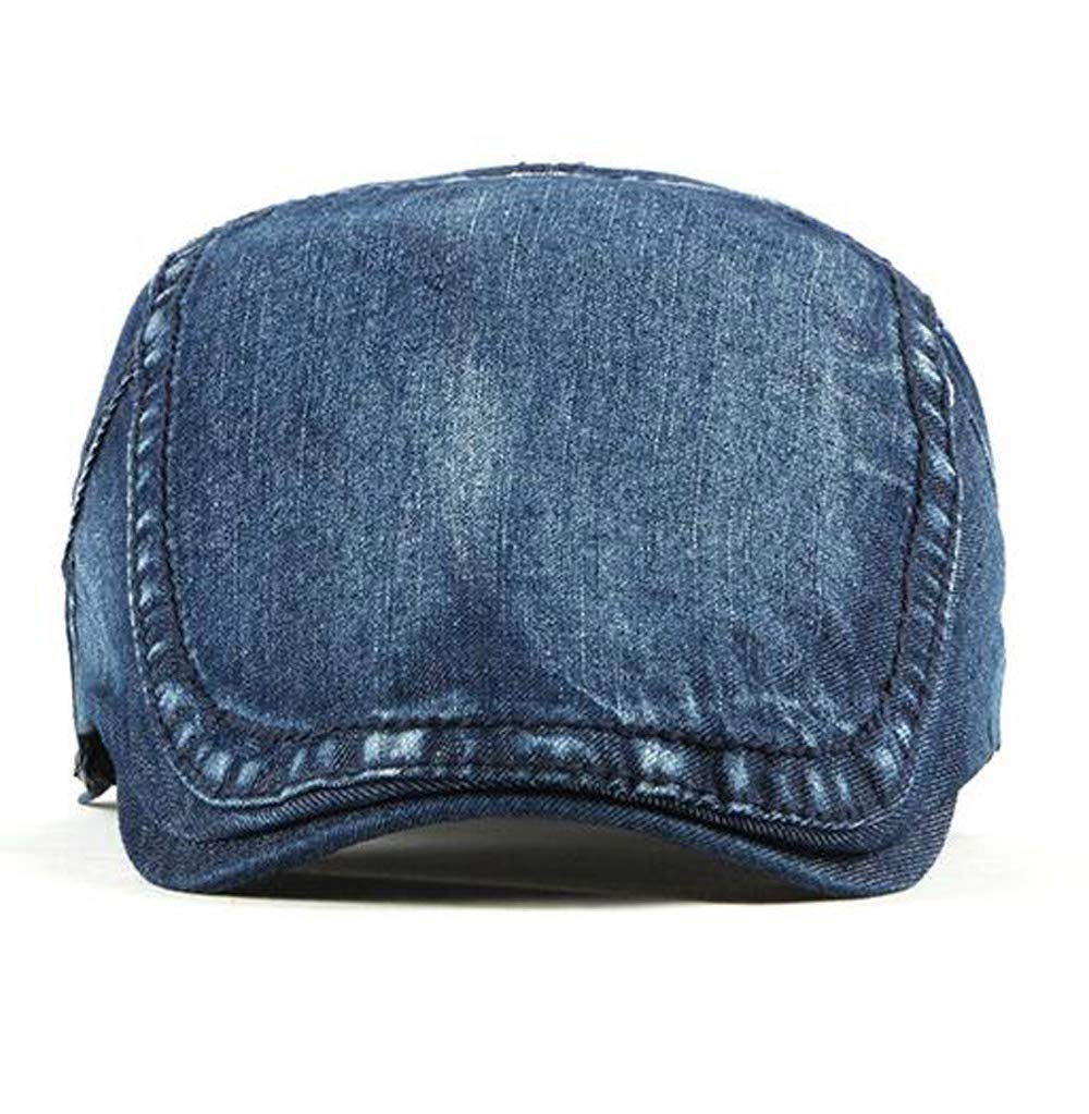 Qunson Mens Denim Cotton Newsboy Cap Ivy Gatsby Driving Hunting Cabbie Hats