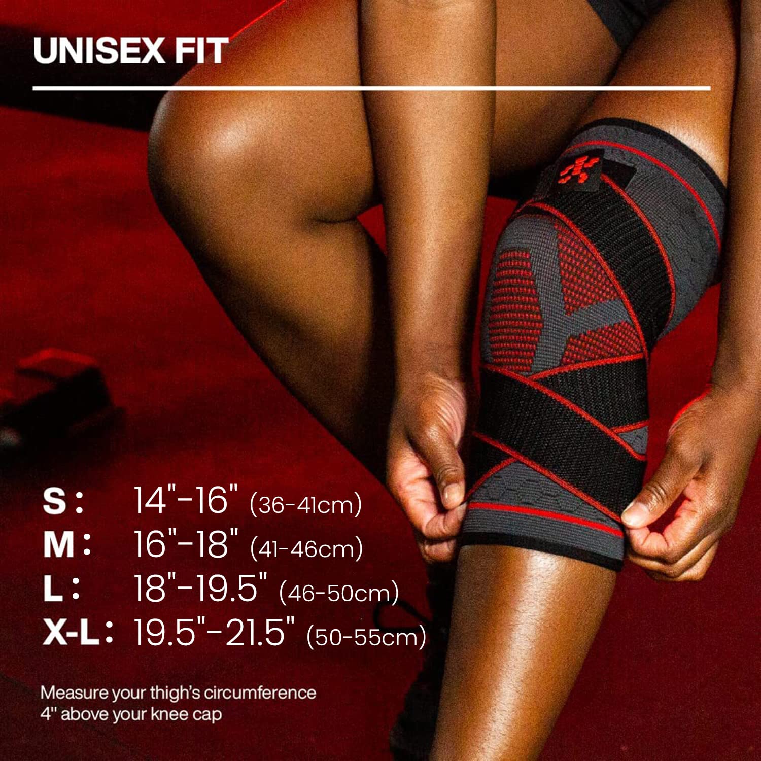 UFlex Athletics Knee Compression Brace for Men and Women - Non Slip Sleeve with Straps for Pain Relief, Meniscus Tear, Sports Safety in Basketball, Tennis - Single Wrap, Small