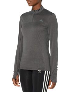 adidas women's own the run half-zip tee, grey, large