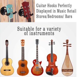 HONESTY Guitar Hanger, 4-Pack,for Wall Hangers, Premium Guitar Hooks Perfectly Displayed in Music Retail Stores/Bedrooms/Bars, Black