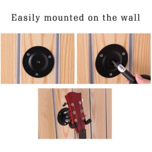 HONESTY Guitar Hanger, 4-Pack,for Wall Hangers, Premium Guitar Hooks Perfectly Displayed in Music Retail Stores/Bedrooms/Bars, Black