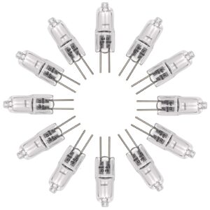 G4 Halogen Light Bulb , T3 JC Type Clear 20W 12V AC/DC Bi-Pin Bulb for Landscape Lighting,Accent Lights, Track Lighting,Under Cabinet Puck Light, Chandeliers,360°Beam Angle/Warm White,12Packs