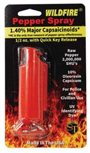 wildfire 1.4% mc 1/2 oz pepper spray hard case with quick release keychain red