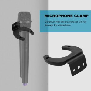 Microphone Wall Hanger Rack Wall Mounted Hook Holder Bracket Microphone Holder 2 PCS (Black)