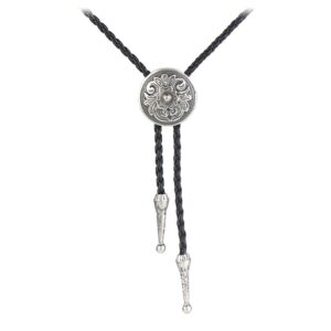 gelconnie bolo tie for men women western cowboy necklace mens bolo tie silver flower rodeo leather necktie bolo necklace