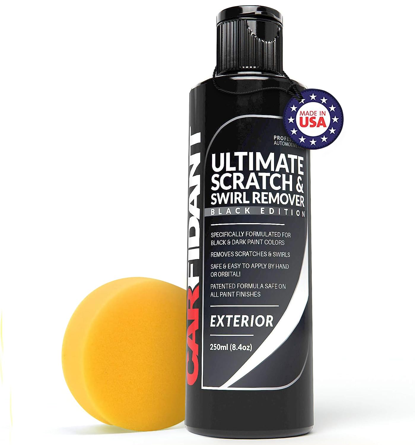 Carfidant Black Car Scratch Remover - Ultimate and Swirl for Dark Paints- Solvent & Paint Restorer Repair Scratches, Water Spots! Polish Buffer Kit