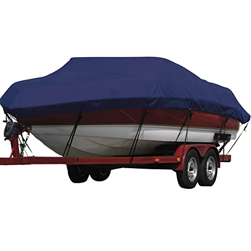 Seamander Heavy Duty Polyester Boat Cover, Solution-dyed Yarn Marine Grade,Waterproof Fits Bass Boat, V-Hull Tri-Hull Boat,Fish & Ski Boat, Runabout Bowrider Boat, 14' 15' 16' Length 90' Width