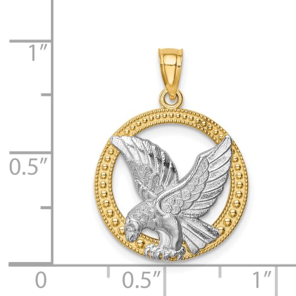 IceCarats 14K Yellow Gold Eagle Symbol of Strength Freedom Hawk Bird Necklace Pendant Charm Only