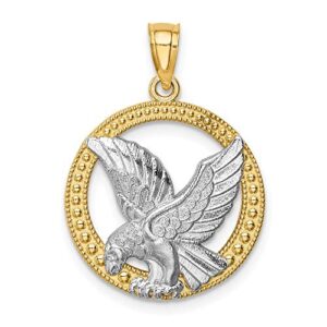 IceCarats 14K Yellow Gold Eagle Symbol of Strength Freedom Hawk Bird Necklace Pendant Charm Only