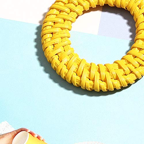 Woven Rattan Earrings Boho Colored Straw Wicker Braid Drop Dangle Earrings Handmade Round Circle Hoop Earrings Statement Stud Earrings For Women