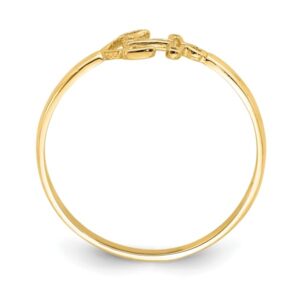 IceCarats 14K Yellow Gold Anchor Ring Size 7