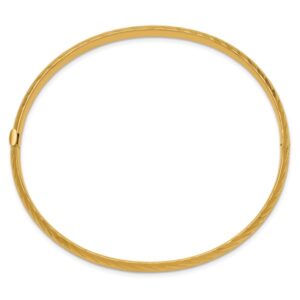 IceCarats 14K Yellow Gold 4.75mm Hinged Bangle Bracelet