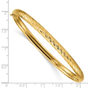 IceCarats 14K Yellow Gold 4.75mm Hinged Bangle Bracelet