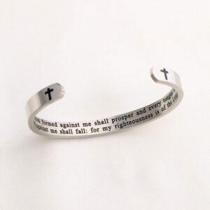 Gzrlyf Isaiah 54:17 Bracelet No Weapon Formed Against Me Shall Prosper Bracelet Religious Gifts (Cuff Bracelet)