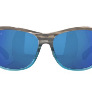 Costa Woman Sunglasses Ocearch Shiny Coastal Fade Frame, Blue Mirror Lenses, 56MM