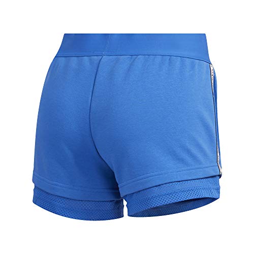 adidas Women's Essentials Material Mix Shorts Blue/White X-Large