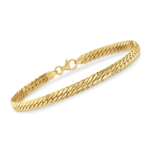 ross-simons italian 18kt yellow gold cuban-link bracelet. 8 inches