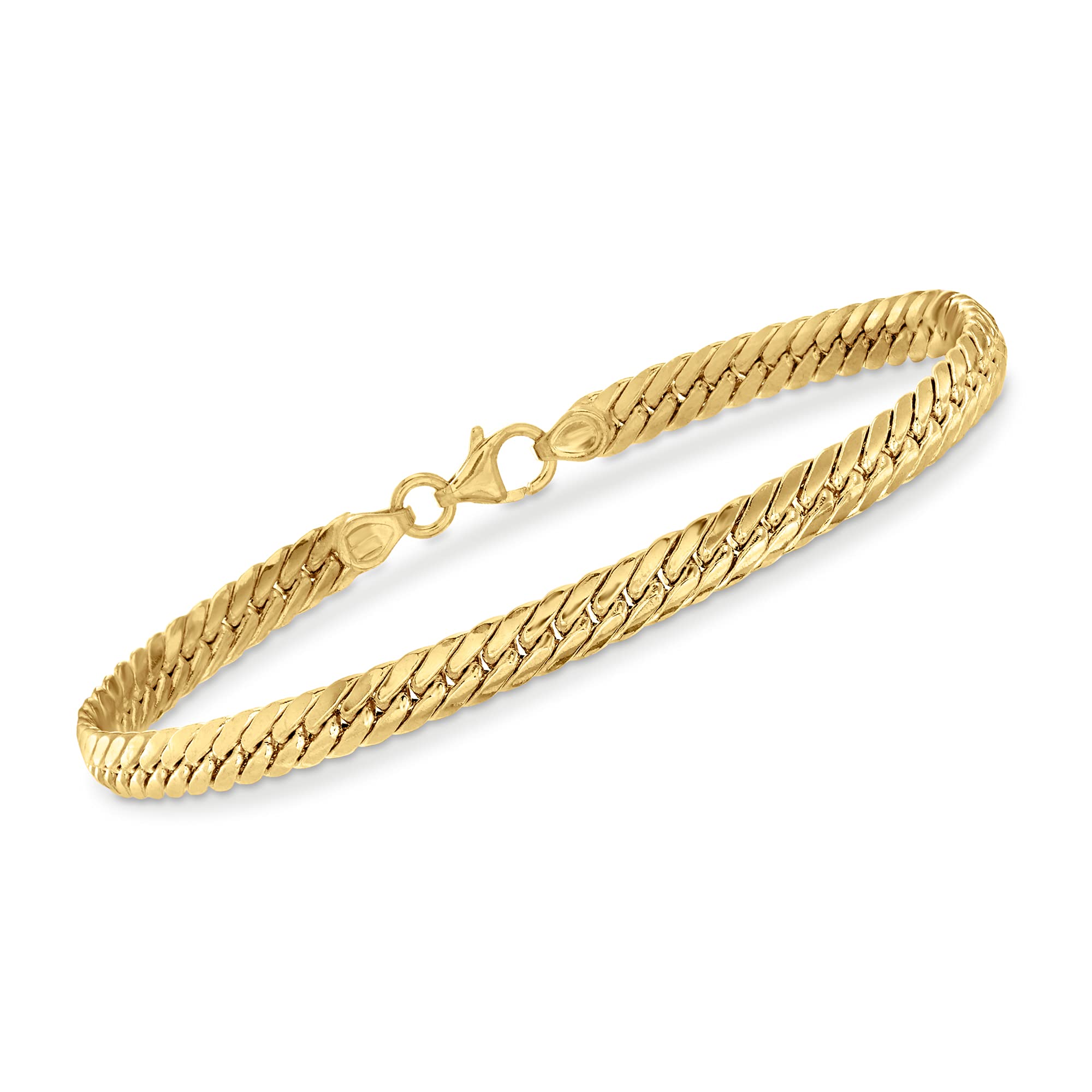 Ross-Simons Italian 18kt Yellow Gold Cuban-Link Bracelet. 8 inches