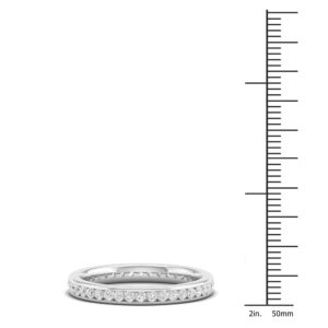 IGI Certified 14k White Gold 1/2CT TDW All-Around Diamond Stackable Eternity Wedding Band by Diamond Hub Love Gift for Women(H-I,I2)