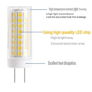 SYXKJ GY8.6 LED Bulb, 7W G8 Led Lamps, 75W Halogen Bulb Replacement, G8/GY8.6 Bi-pin Base G8 Light Bulbs, AC120V 750LM, Under Cabinet Counter Light, 2Pack (Warm White 3000k)