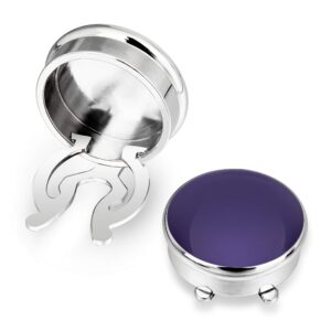 Elegant Button Covers Cufflinks for Men’s Tuxedo Shirt (Purple)