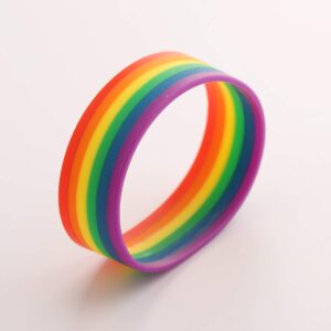 CHOORO LGBT Bracelet Gay Pride Bracelets Rainbow Silicone Rubber Wristbands LGBTQ Jewelry Gay Pride Gifts (Rainbow)