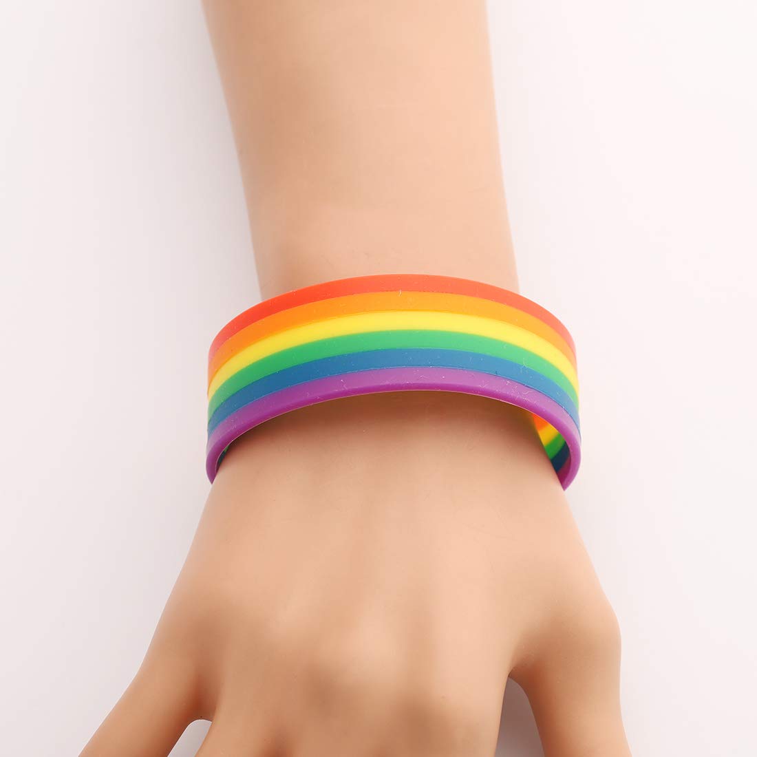 CHOORO LGBT Bracelet Gay Pride Bracelets Rainbow Silicone Rubber Wristbands LGBTQ Jewelry Gay Pride Gifts (Rainbow)