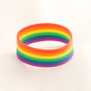 CHOORO LGBT Bracelet Gay Pride Bracelets Rainbow Silicone Rubber Wristbands LGBTQ Jewelry Gay Pride Gifts (Rainbow)