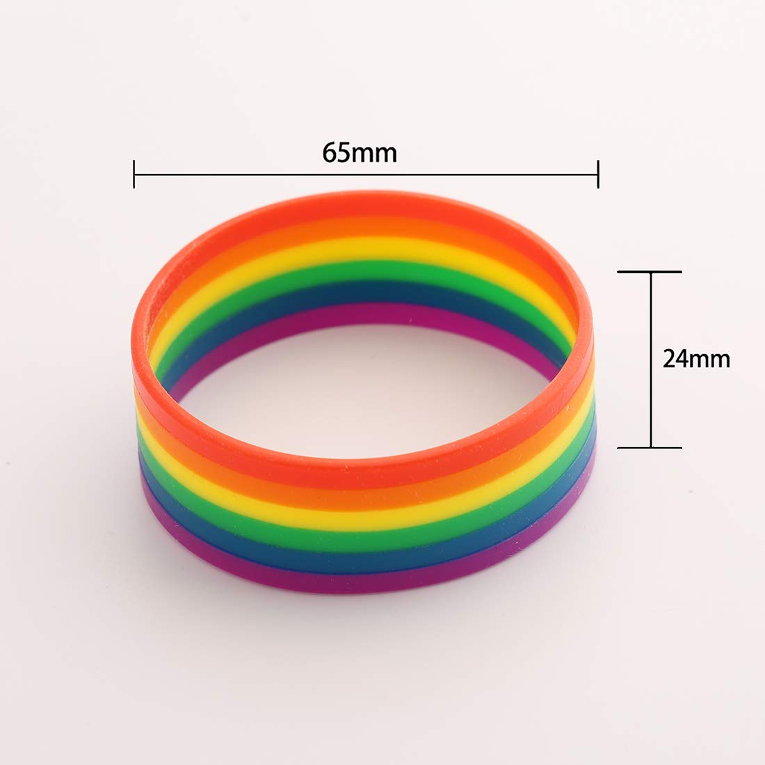 CHOORO LGBT Bracelet Gay Pride Bracelets Rainbow Silicone Rubber Wristbands LGBTQ Jewelry Gay Pride Gifts (Rainbow)