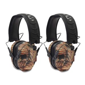 walkers razor slim electronic shooting muffs 2-pack bundle, usa 2nd amendment (2 items)