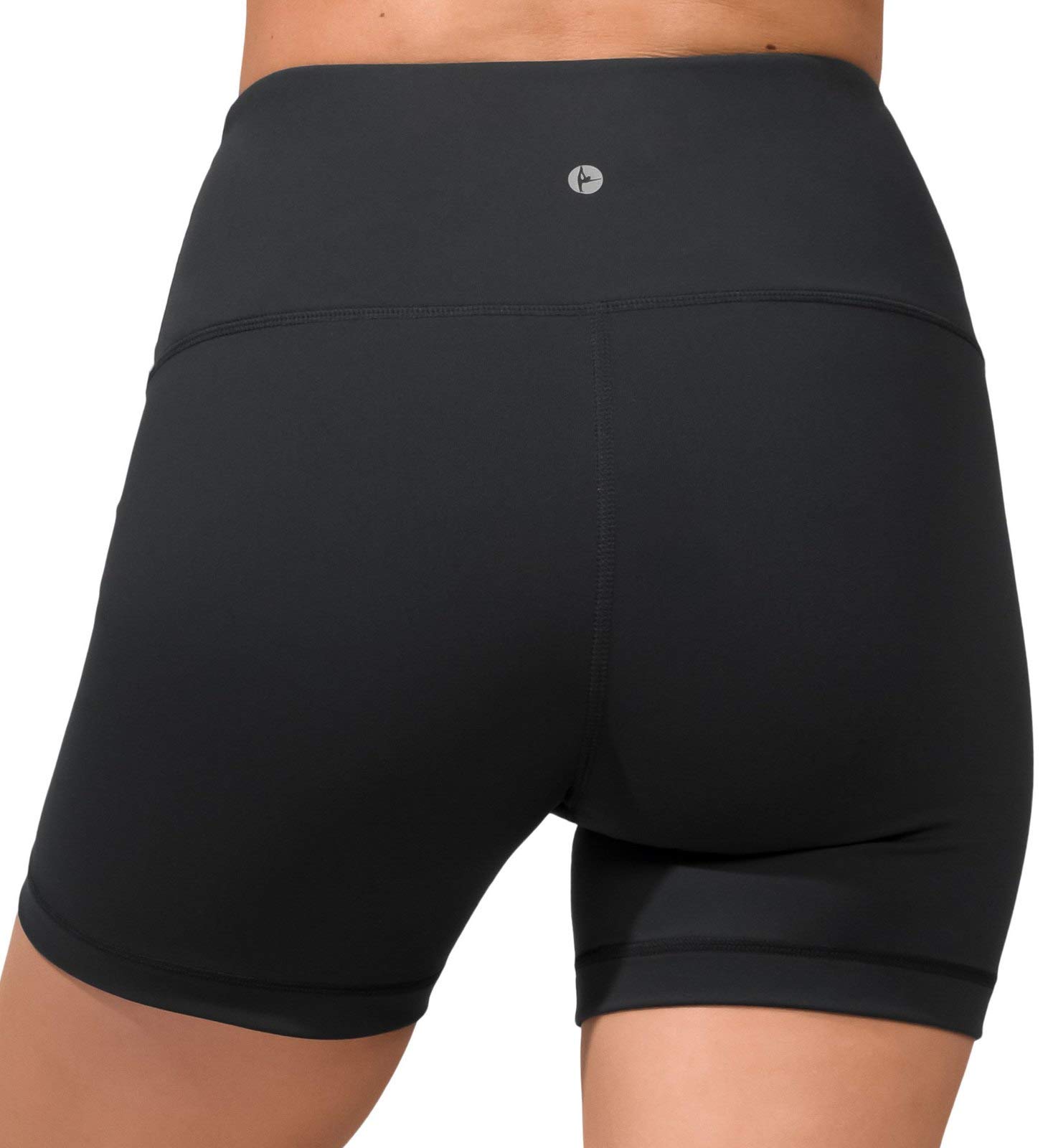 90 Degree By Reflex High Waist Power Flex Yoga Shorts - Tummy Control Biker Shorts for Women - Black 2 Pack - Small