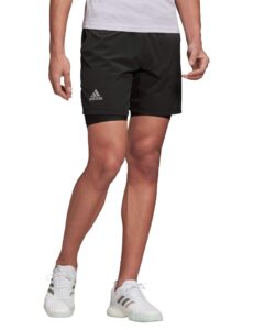 adidas men's 2 in 1 ergo short heat.rdy legend earth/gray medium 7"