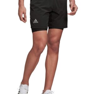 adidas Men's 2 In 1 Ergo Short HEAT.RDY Legend Earth/Gray Medium 7"