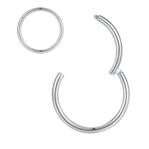 8mm septum ring septum jewelry seamless clicker nose rings 18 gauge 18g cartilage earring lip rings silver nose piercing surgical steel helix earrings