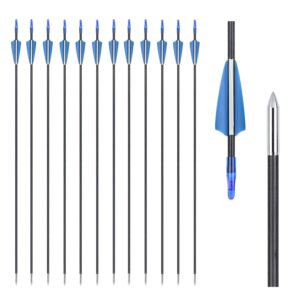 Fiberglass Archery Target Arrows 24 Inch for Youth Children Women Beginner Shooting Practice with Compoud Recurve Bow …