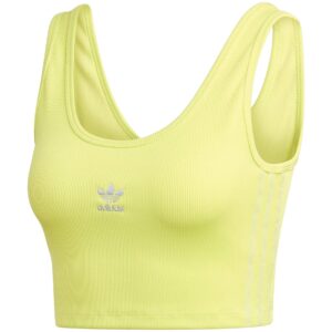 adidas cropped tank yellow size large