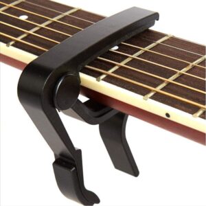 guitar capo,acoustic guitar, electric guitar capo- banjo and,for acoustic,ukulele, mandolin, bass, picks black single handed capo