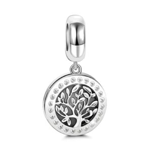 gnoce "tree of life charms sterling silver family tree pendant charms engraved with follow your dreams fit all bracelet necklace birthday valentines day women gifts