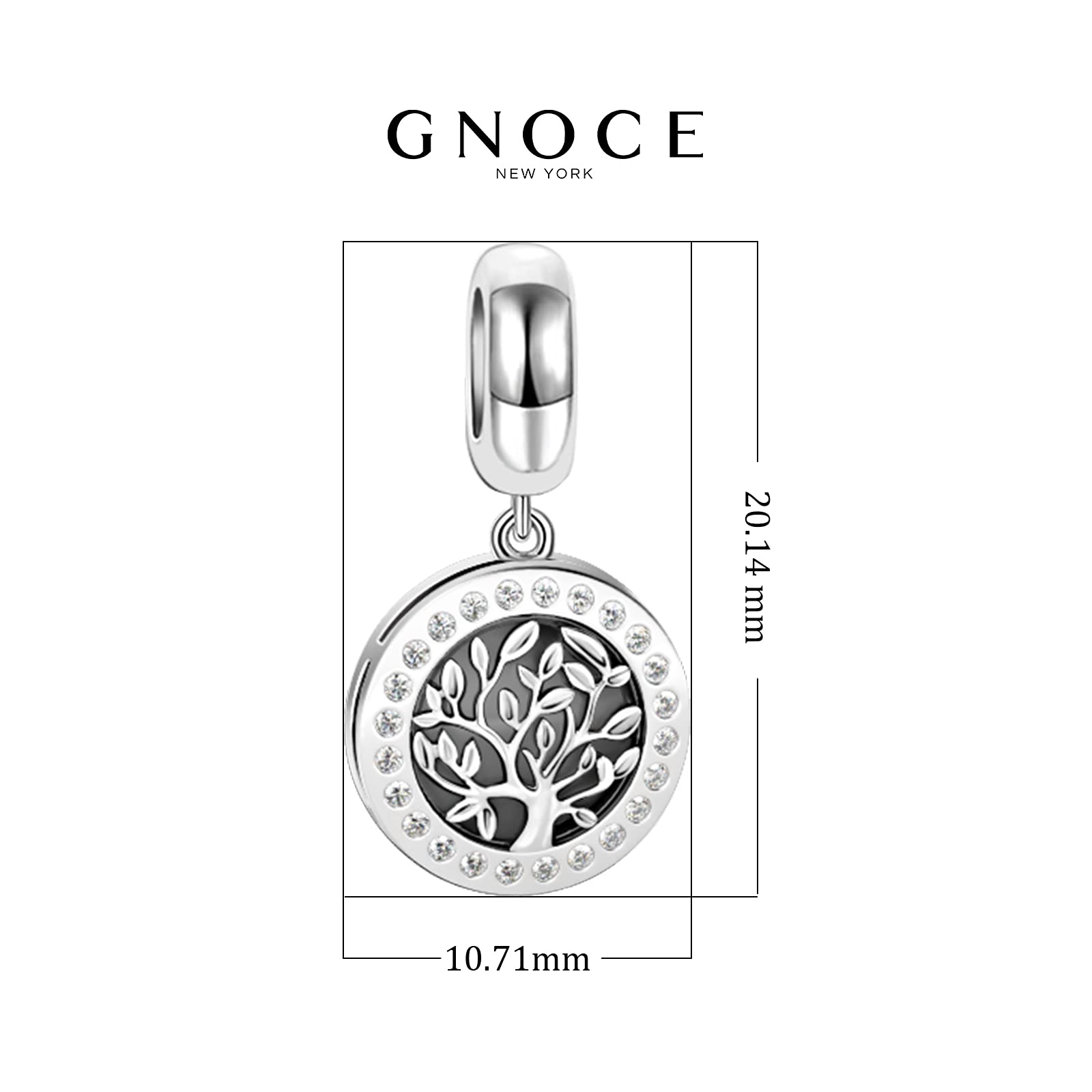 GNOCE "Tree of Life Charms Sterling Silver Family Tree Pendant Charms Engraved with Follow Your Dreams Fit All Bracelet Necklace Birthday Valentines Day Women Gifts