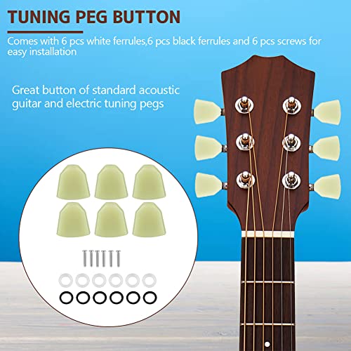 Tuning Peg Button, RiToEasysports 6 PCS/Set Tuning Pegs Machine Heads Acrylic Buttons for Acoustic Electric Guitar(Green)