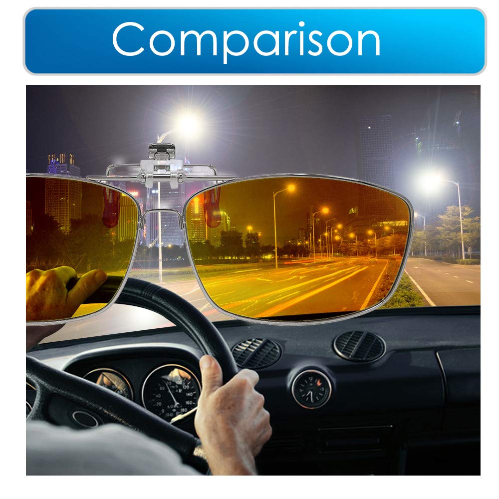 TERAISE Clip On Night Driving Glasses/men’s Clip on Sunglasses With Flip Up Function Suitable Driving Outdoor Sports