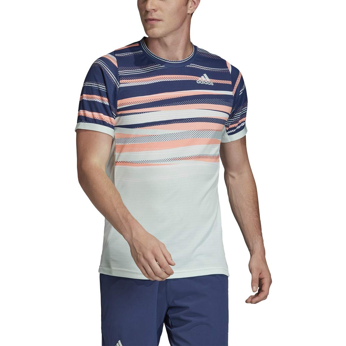 adidas Men's Freelift Tee HEAT.RDY Dark Green/Tech Indigo Medium