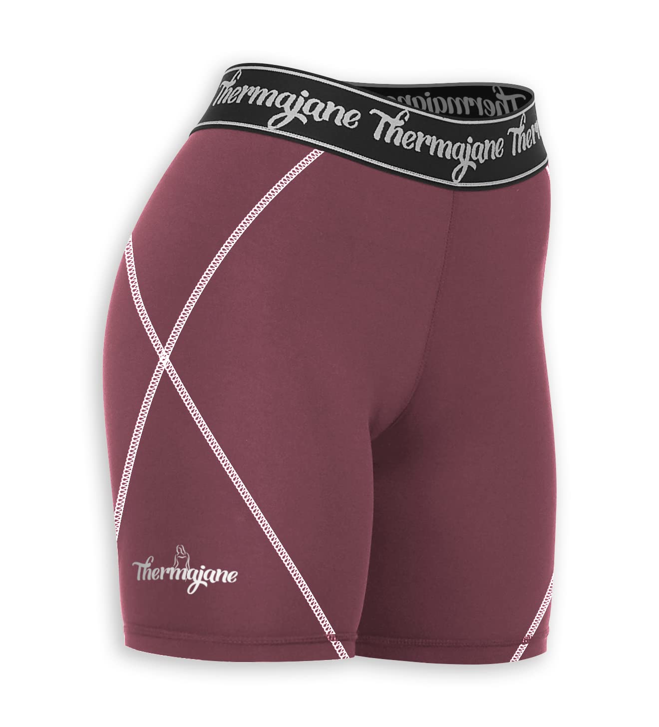 Thermajane Compression Shorts for Women Athletic Spandex Volleyball Shorts Women (XXX-Large, Wine)