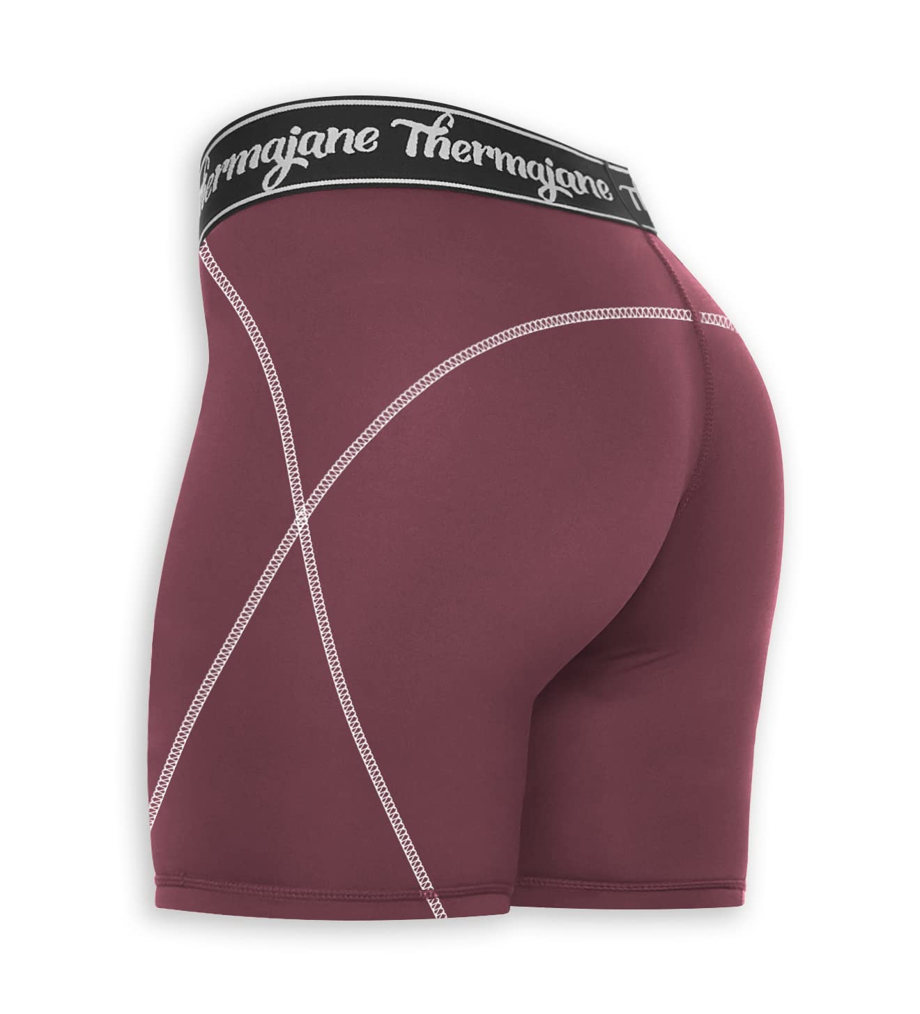 Thermajane Compression Shorts for Women Athletic Spandex Volleyball Shorts Women (XXX-Large, Wine)