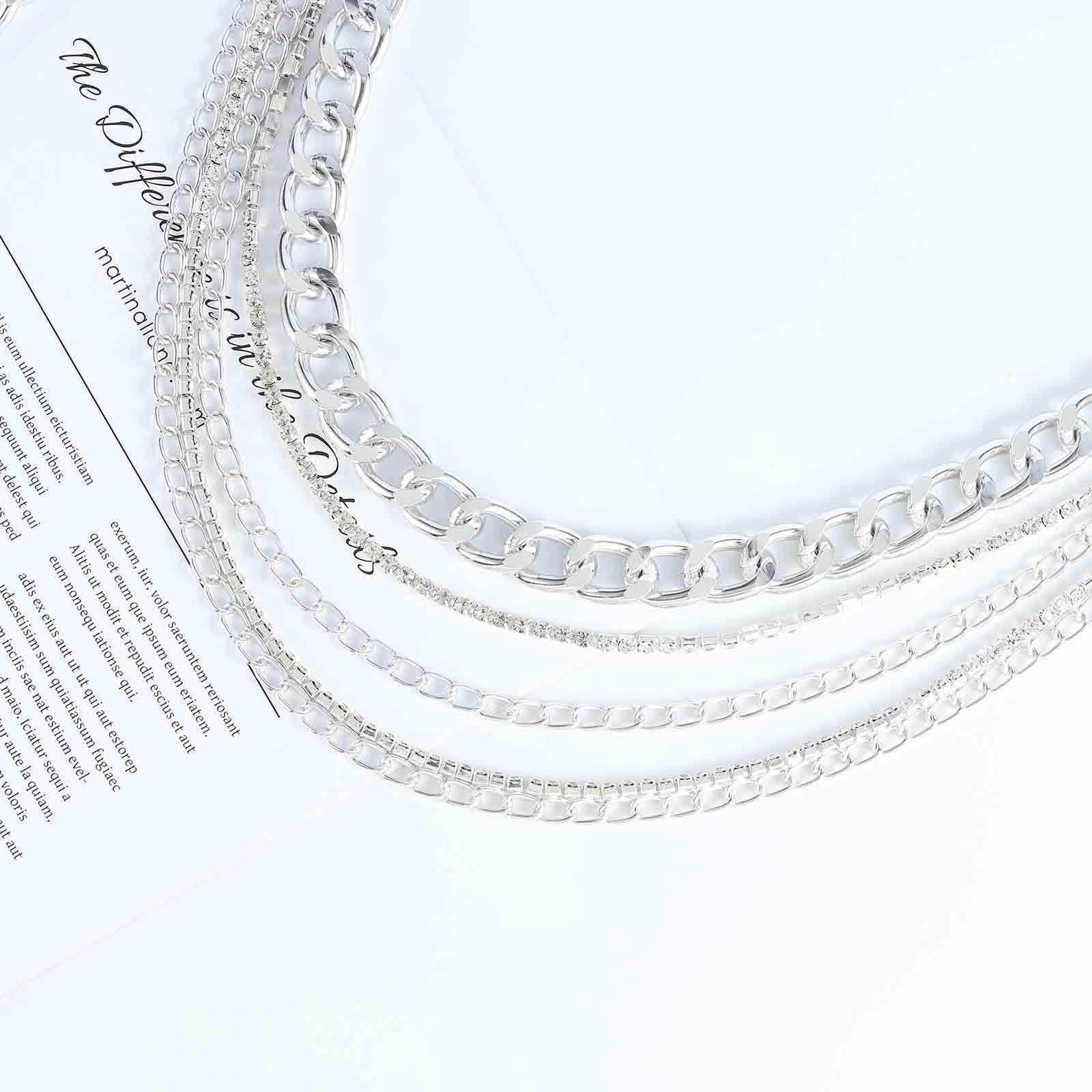 Victray Women's Sparkly Body Chains Silver Rhinestone Waist Chain Belly Body Chains Fashion Waist Jewelry